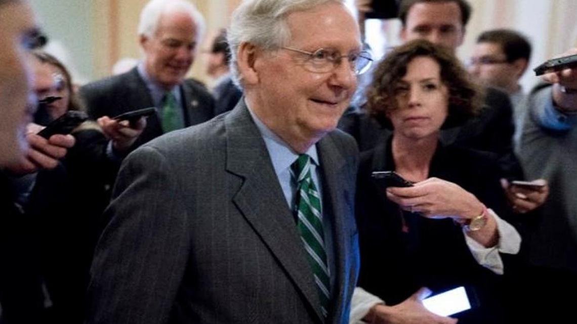 Senate Majority Leader Mitch McConnell of Ky. walks on to the Senate floor on Capitol Hill in Washington June 22, following a meeting with Senate Republicans on a health reform bill. Senate Republicans would cut Medicaid as part of their long-awaited plan to scuttle Barack Obama's health care law.