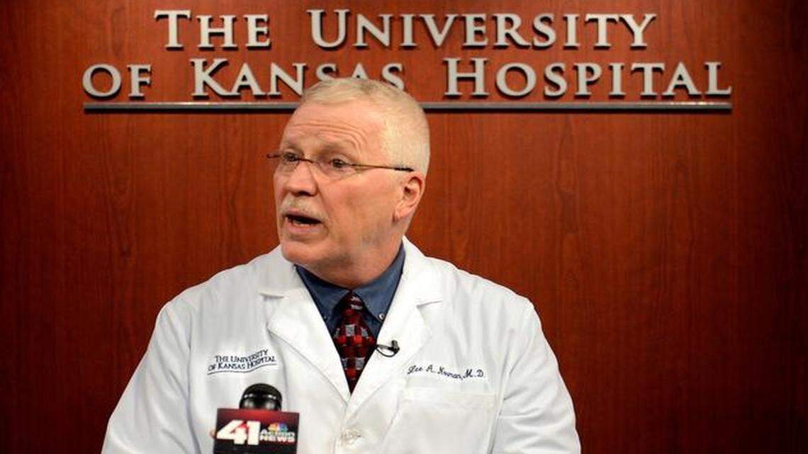 
Dr. Lee Norman, chief medical officer of The University of Kansas Hospital, spoke with the media Monday night about a patient that came to the hospital Monday morning with a high fever and other serious symptoms. 
