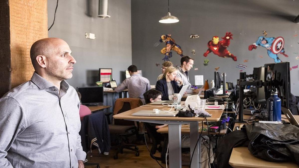 
Marc Lore, CEO of the new e-commerce site Jet.com, is seen in April at the company’s headquarters in Montclair, N.J. The e-commerce site opened its digital storefront Tuesday. 
