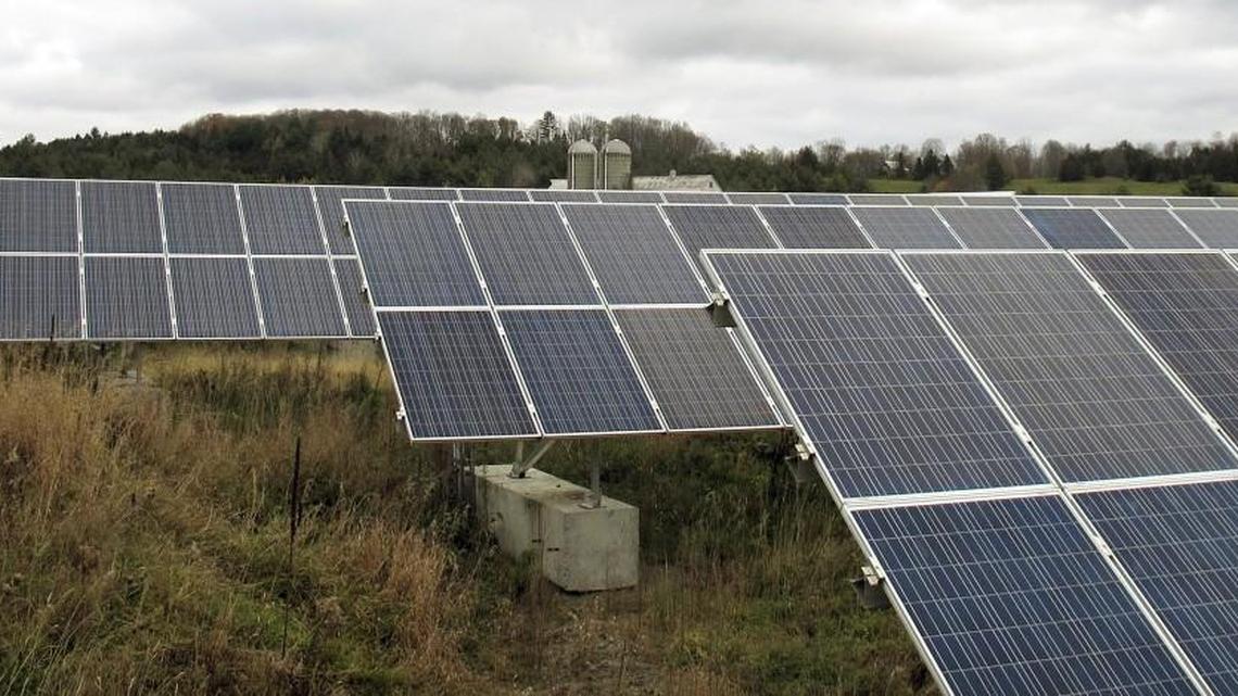 Kansas City is pursuing a plan to use carbon-free sources for its electricity by the end of 2020. These solar panels are in rural Vermont.