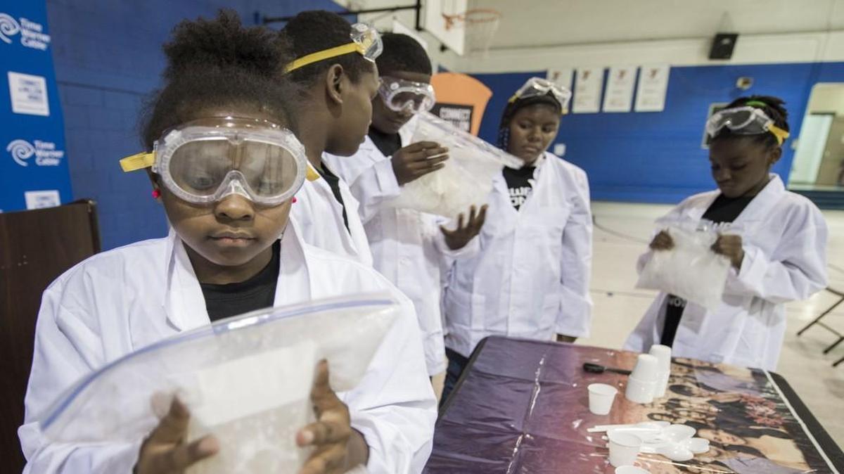 The Kansas City area has been heavily involved in STEM education efforts, as evidenced by the 2014 STEM & Creative Writing summer program at Linwood Family YMCA. The efforts have led Kansas City to be selected as one of 27 cities to be part of a national STEM Ecosystems Initiative. Courtnee Spencer (left) took part in the 2014 program.