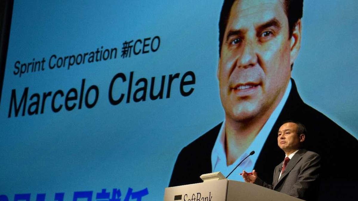 
Sprint CEO Marcelo Claure outearned all his counterparts in the telecommunications service industry worldwide, according to a published report. That includes his boss, Masayoshi Son of SoftBank, shown here shortly after naming Claure to the post.
