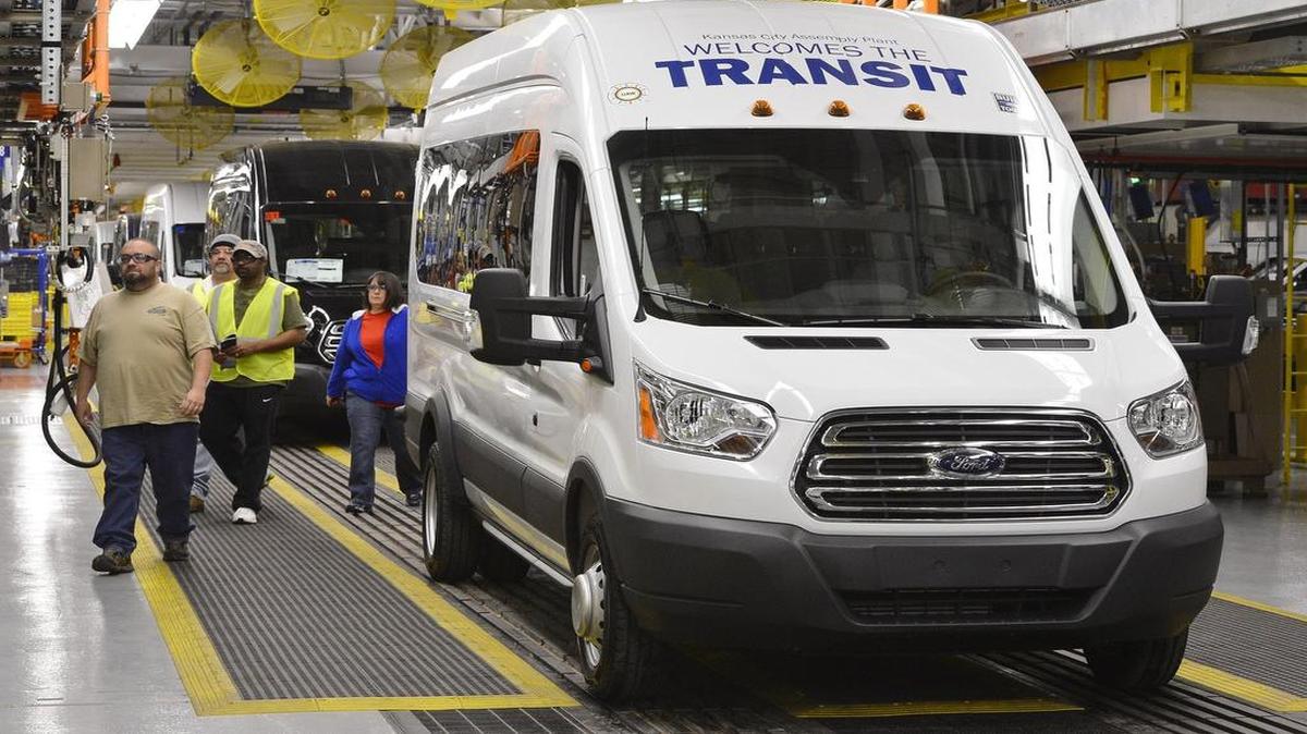 
The first Ford Transit commercial van rolled off the line at Claycomo in April 2014.
