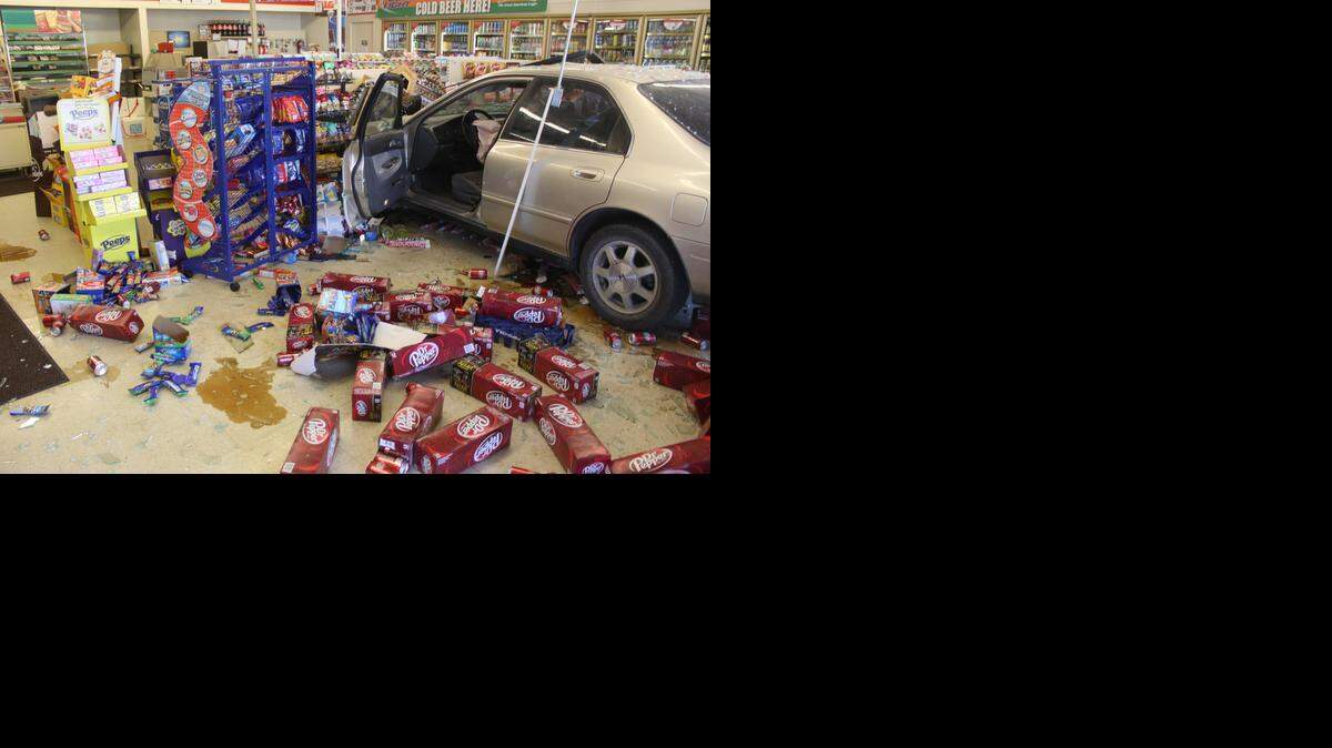 A car crashed into a 7-Eleven store in Midland, Texas, in March 2011.