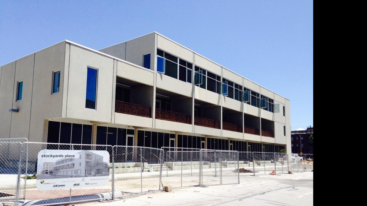 
Stockyards Place, an 11-unit luxury apartment building, is nearing completion in Kansas City’s West Bottoms neighborhood.
