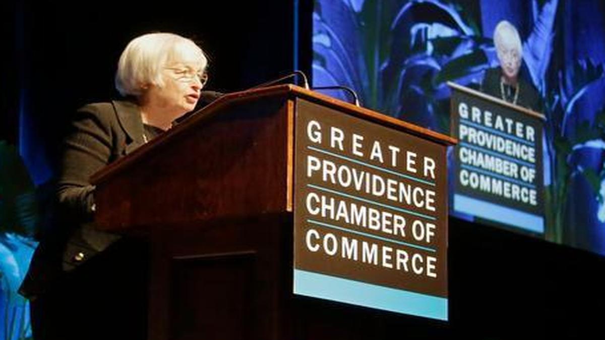 
Janet Yellen, the head of the Federal Reserve, addressed the Greater Providence Chamber of Commerce on Friday at its annual Economic Outlook Luncheon.
