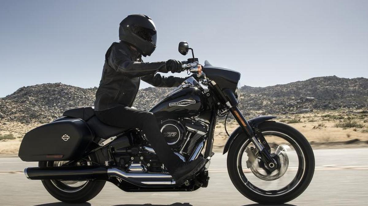 Harley-Davidson’s Sport Glide model, new this year, is among several the company makes at its Kansas City assembly plant.