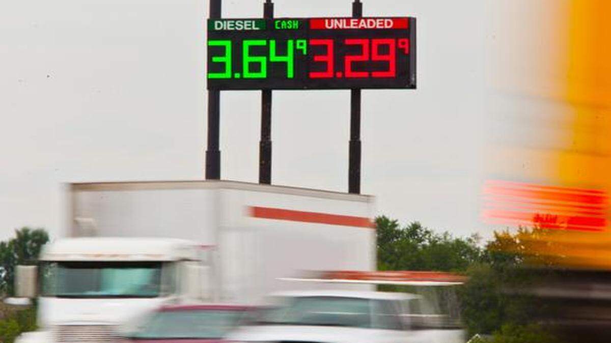 Fuel prices at a gas station on U.S. 169 seen last month between traffic on Interstate 29 in St. Joseph were more than a dime cheaper than the Missouri average earlier this month.
