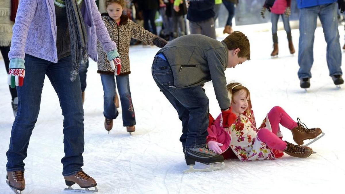 Skaters at the Crown Center Ice Terrace in Kansas City.