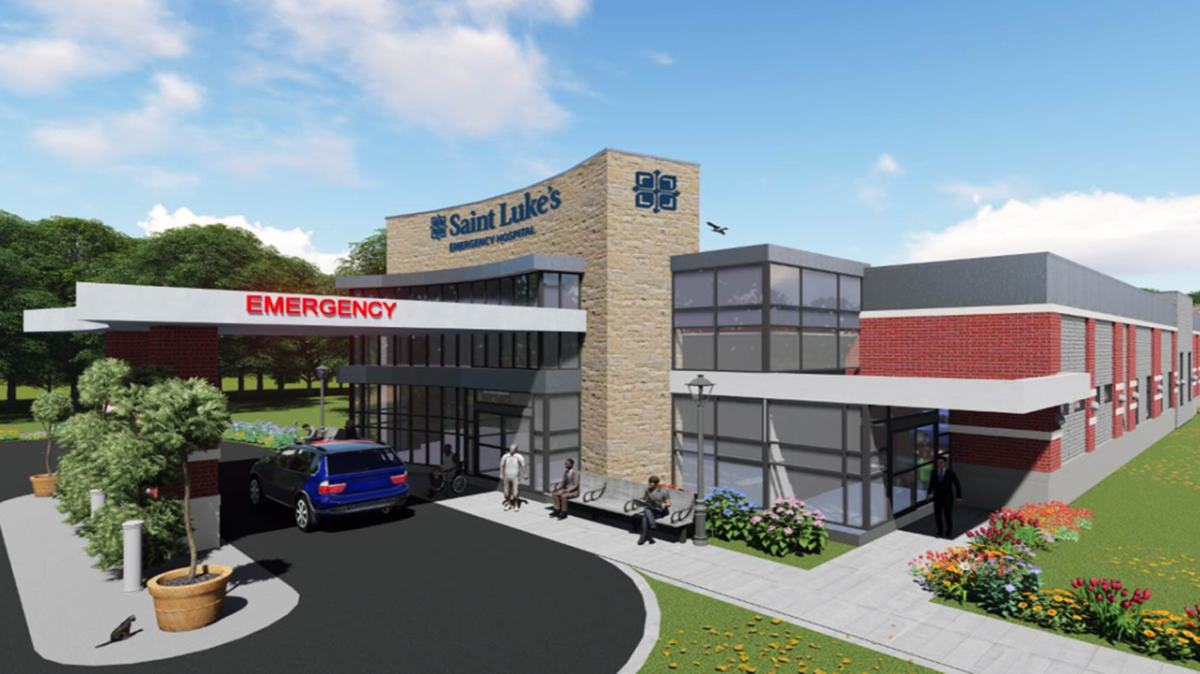 A rendering shows the proposed micro hospital by St. Luke’s Health System to be located in Overland Park.