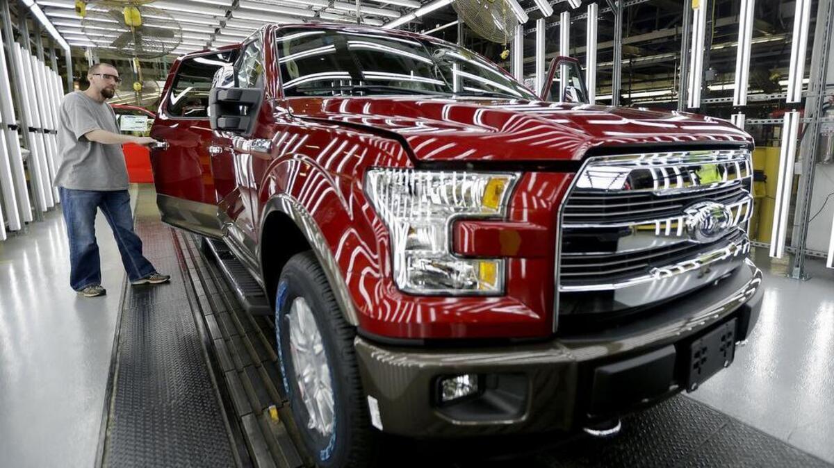 
More than 70,000 Ford F-Series trucks were sold in August, a 5 percent increase. Ford’s Claycomo plant helps build the F-150.
