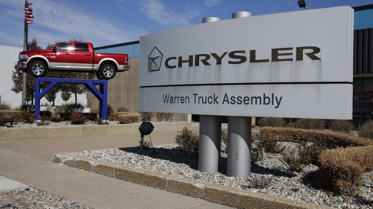 
A Dodge Ram 1500 pickup truck is displayed outside the Fiat Chrysler Automobiles truck assembly plant in Warren, Mich.
