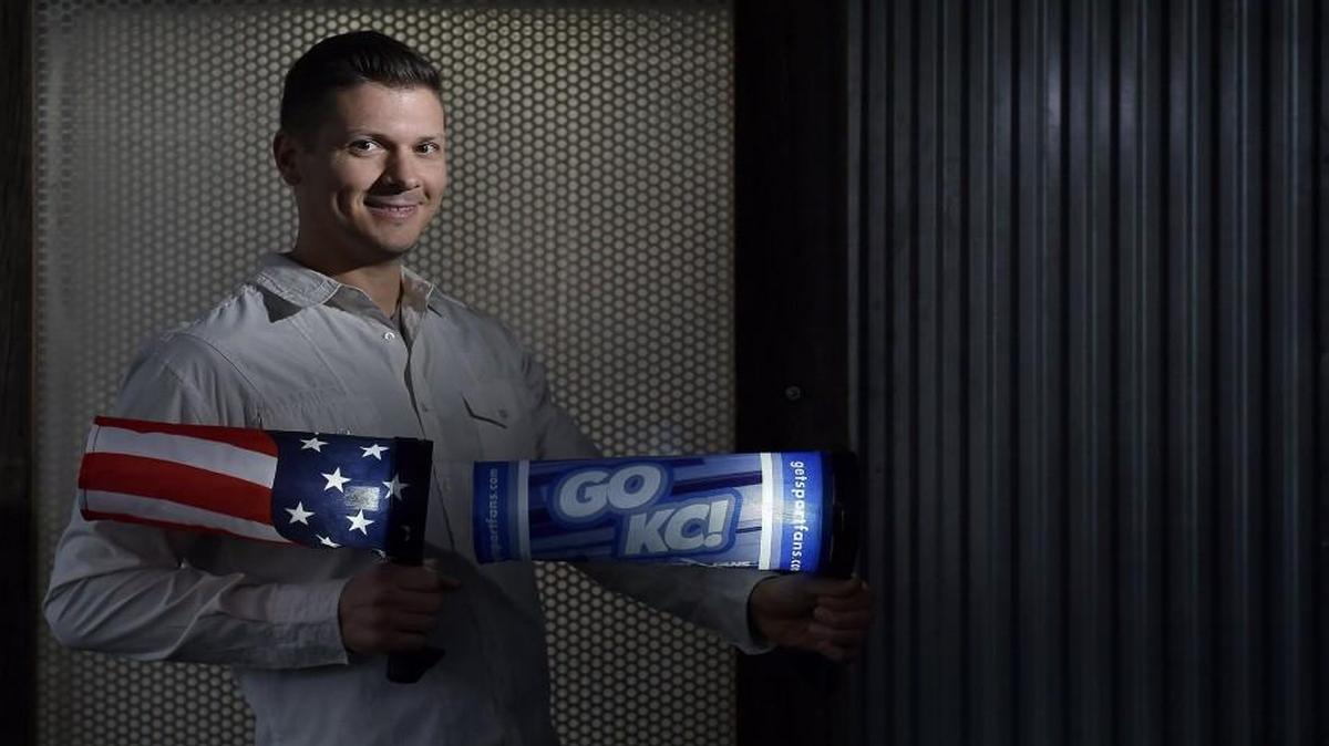 Paul Skelton and his company, Nemo Ventures in Overland Park, have created SportFans, wind-powered light-up windsocks that attach to the outside of a vehicle.