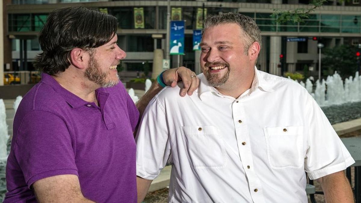 
Engaged Kansas City couple Jason Hoke (left) and Chris Piel had been planning for a year to marry in Iowa but changed their wedding plans to wed at home in Kansas City after last week’s U.S. Supreme Court ruling that same-sex marriages must be recognized nationwide.
