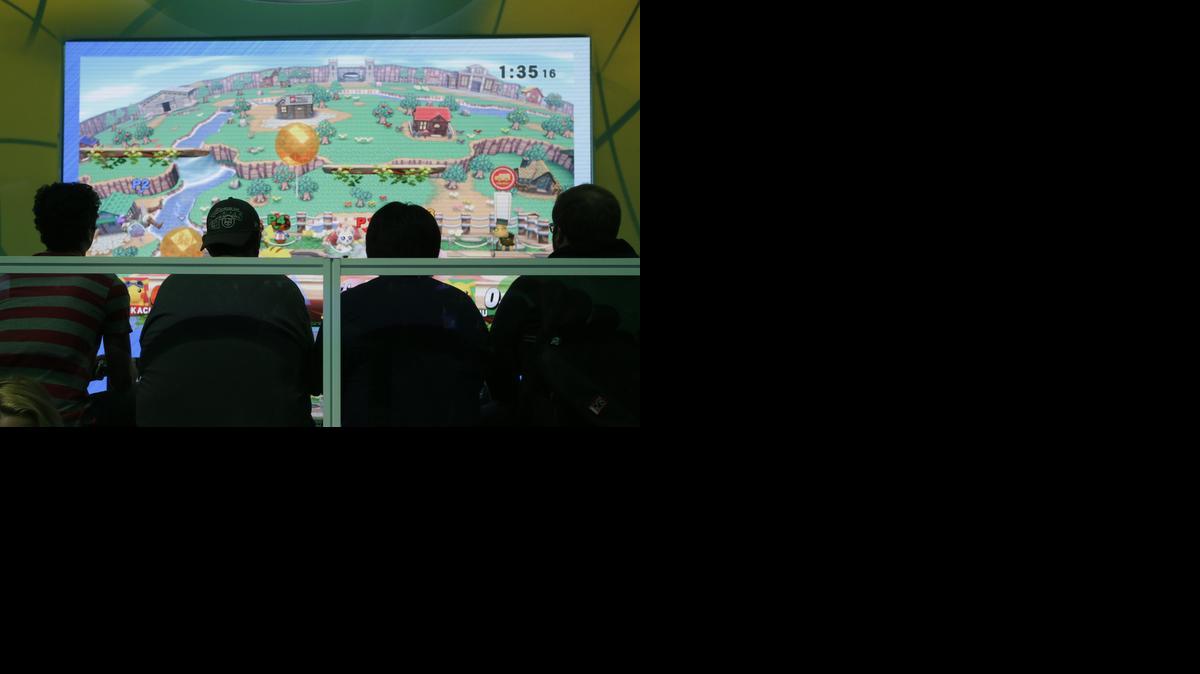 
Gamers attending the show got to play the “Super Smash Bros.” video game Tuesday at the Nintendo booth.

