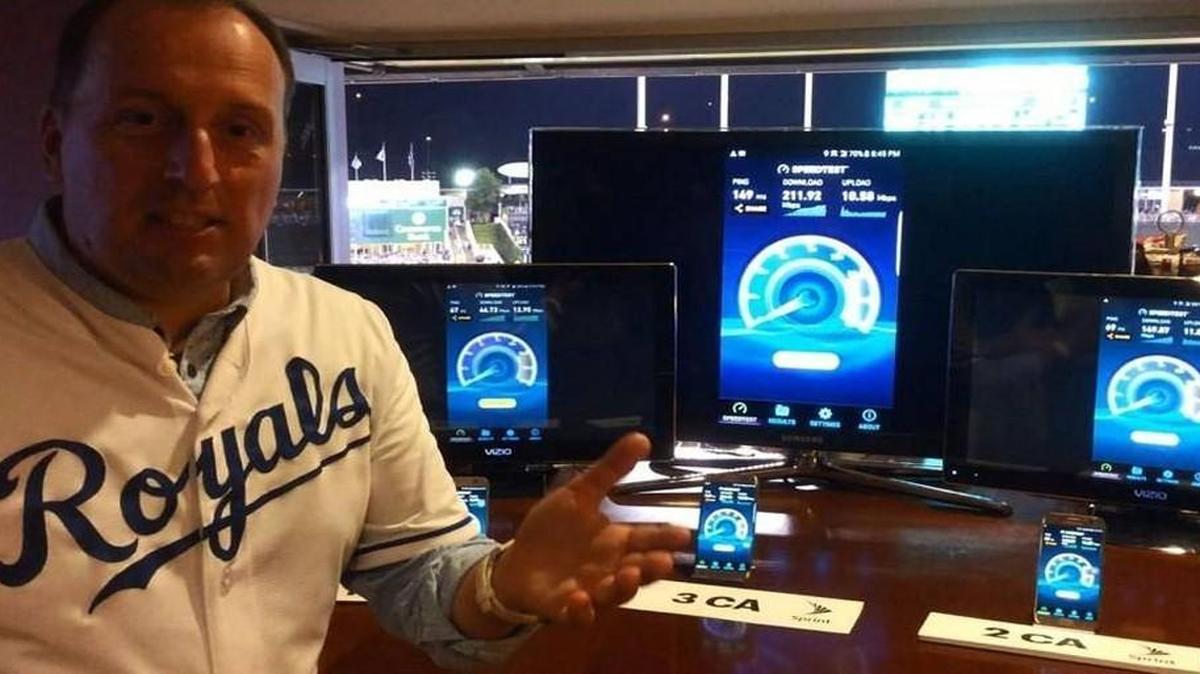 During a Kansas City Royals game last year, Sprint’s chief operating officer for technology Günther Ottendorfer demonstrated faster network speeds for its Kansas City area customers.
