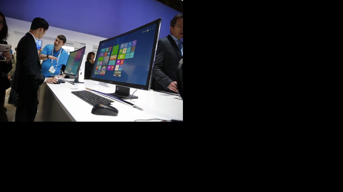 
The ATIV One 7 Curved computer on display at the Samsung booth during the International CES in Las Vegas
