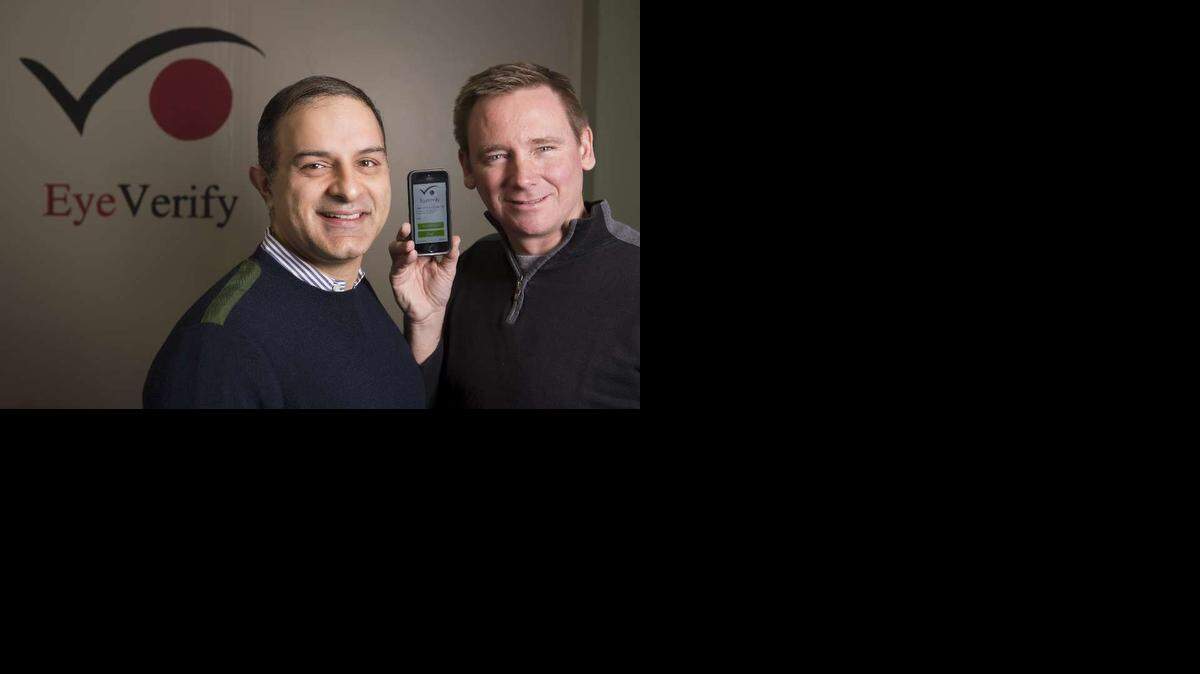 
Chief scientist Reza Derakhshani (left) and CEO and founder Toby Rush of EyeVerify.
