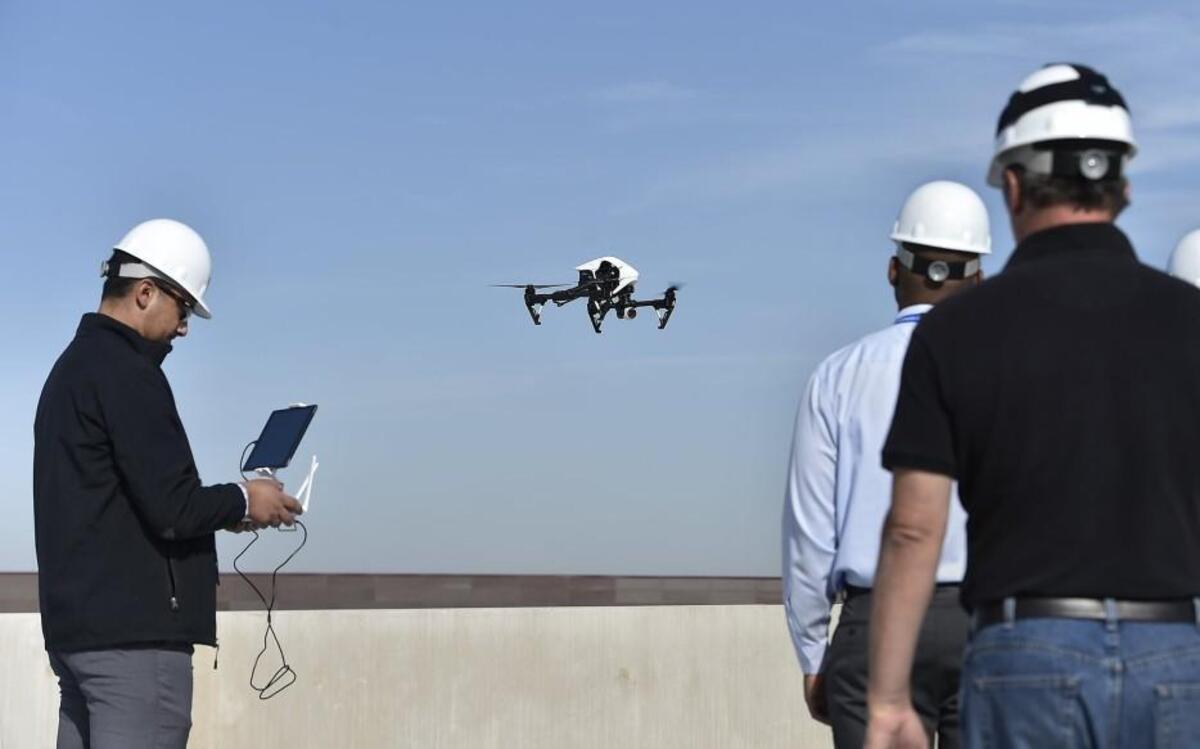 
Burns & McDonnell senior UAV specialist Moussadak Mezouaghi controlled the camera on the unmanned aerial vehicle at a demonstration Wednesday.
