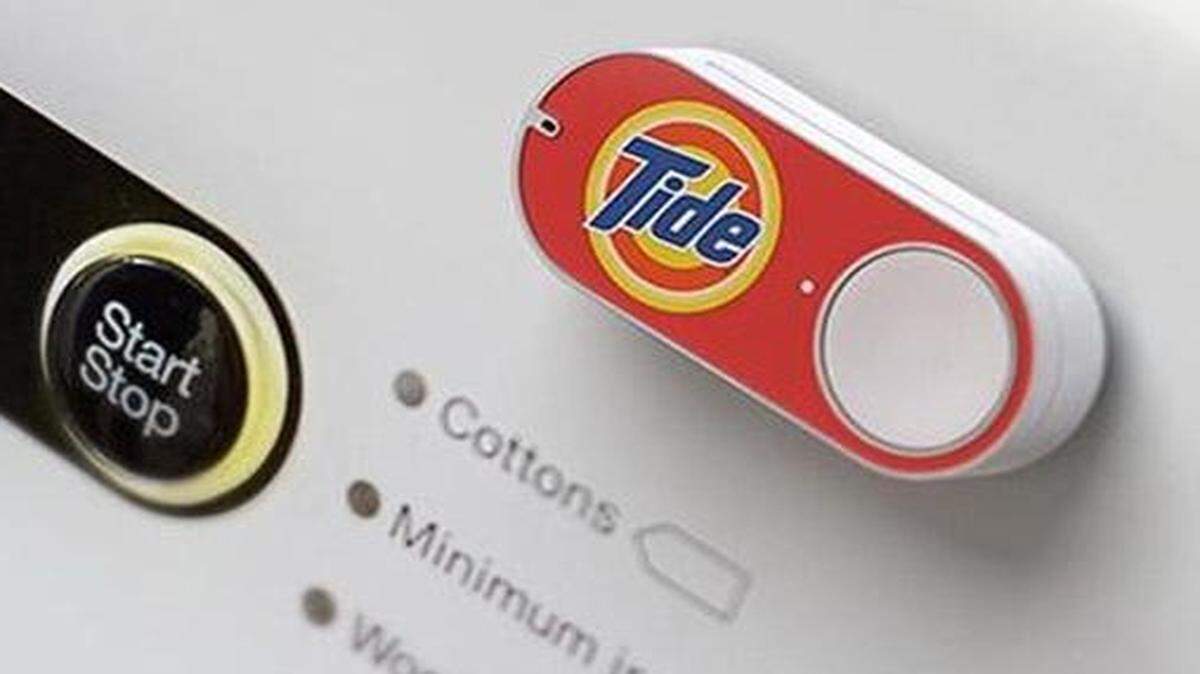 
Amazon partnered with 18 different brands, like Tide, for their ne w product “Dash,” a button that orders products instantly. 

