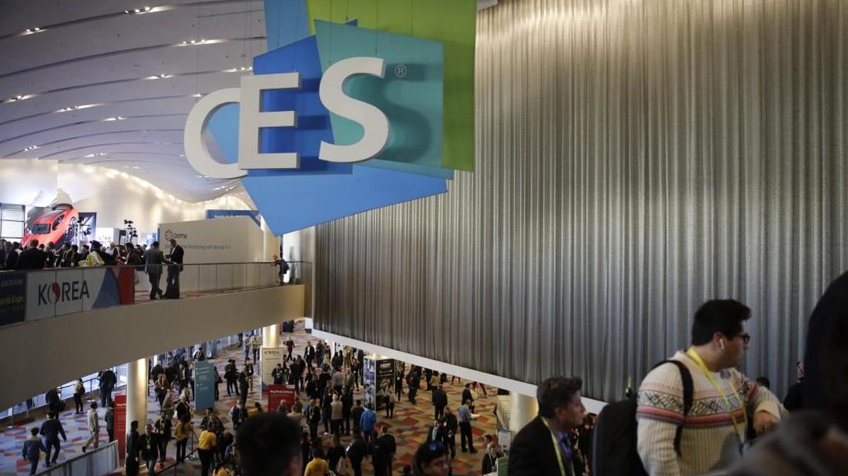 A CES sign hangs in the lobby area of Sands Expo Convention Center at CES International Friday, Jan. 6, 2017, in Las Vegas.