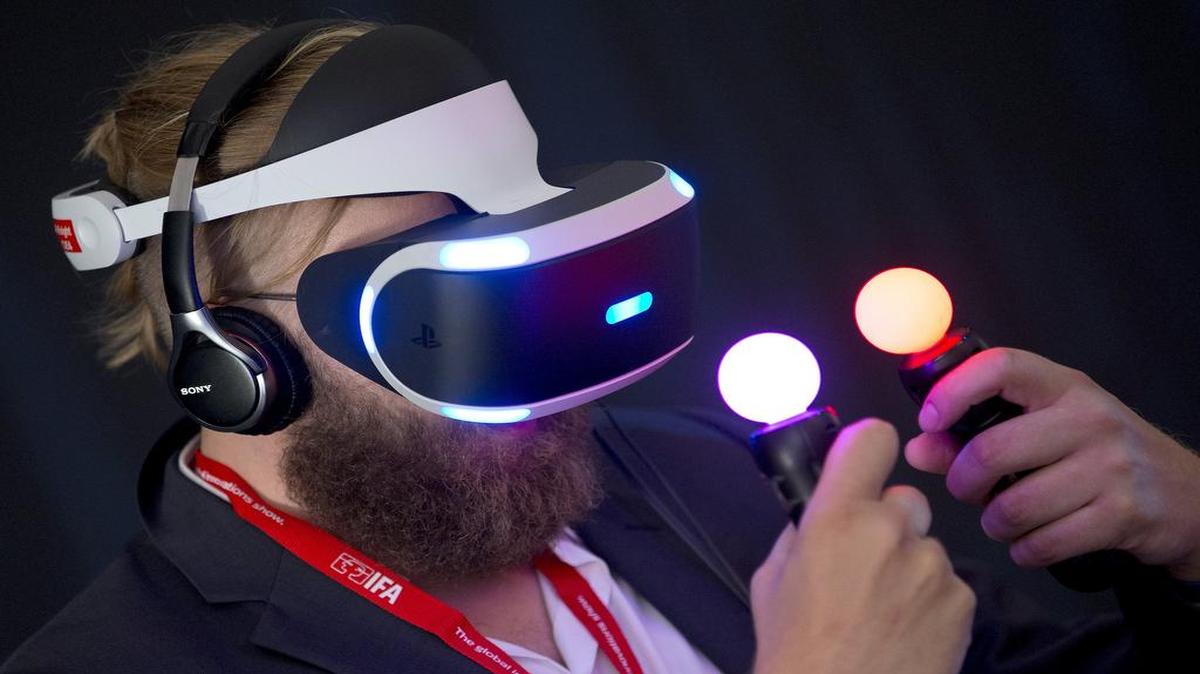 A Sony PlayStation virtual reality device was tested last September in Berlin.
