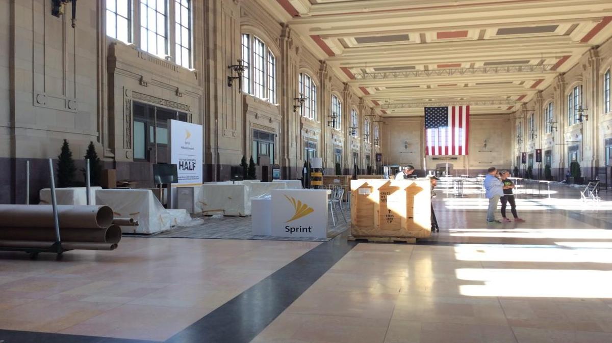 
Setup for Techweek activities began Monday at Union Station. 
