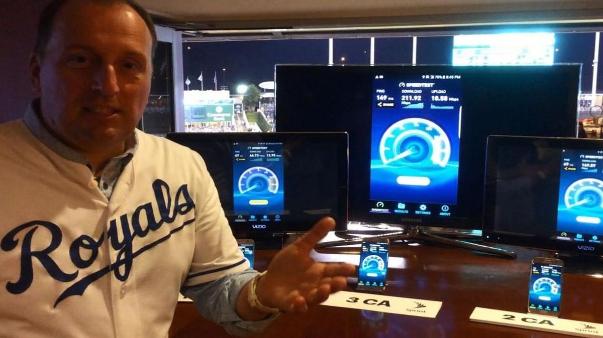 Günther Ottendorfer, Sprint’s chief operating officer for technology, explained at Kauffman Stadium on Wednesday how the Overland Park-based wireless company is upgrading data speeds on its network in the Kansas City area.