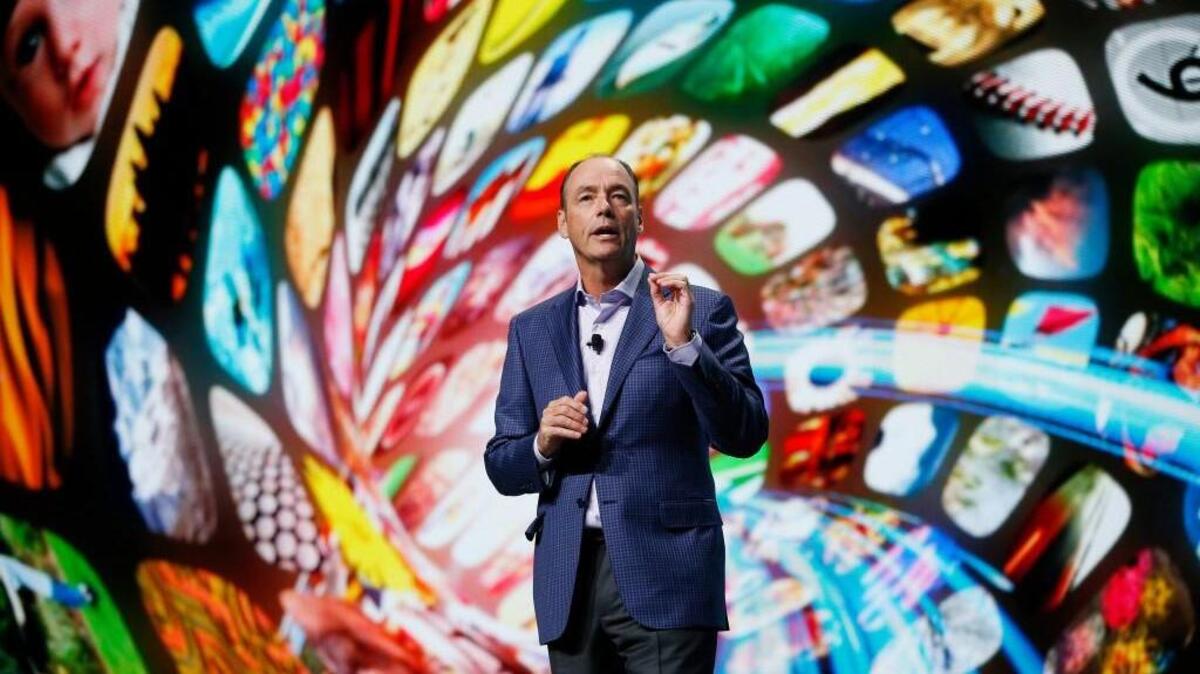 As a big annual consumer electronics show began to ramp up, Tim Baxter of Samsung Electronics America spoke Tuesday. The show expects more than 150,000 visitors.