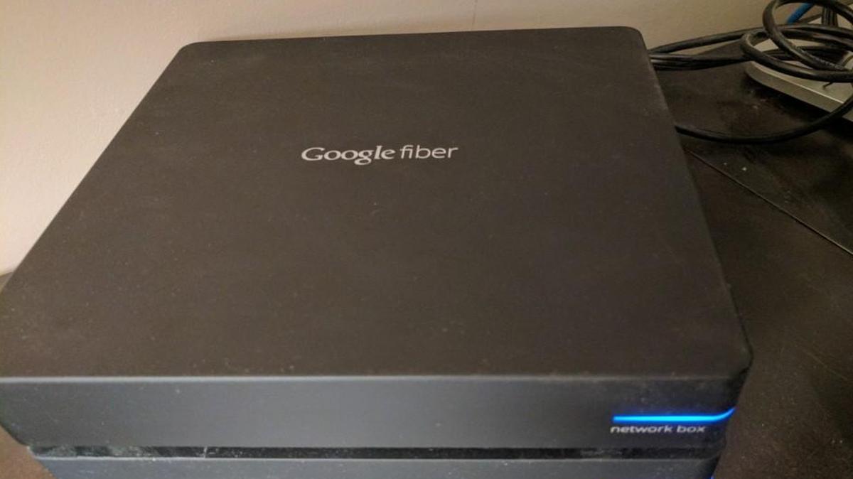 Google Fiber home network boxes.