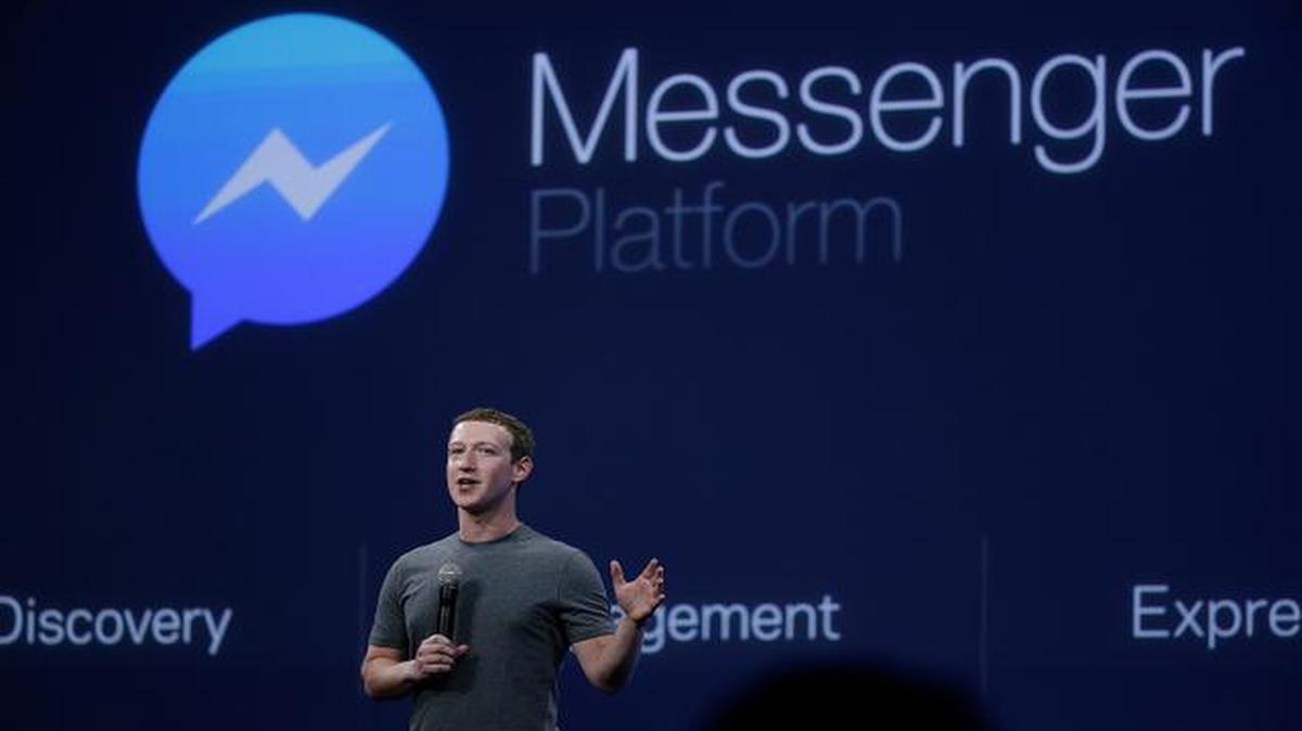 
CEO Mark Zuckerberg talked about the Messenger app Wednesday at the Facebook F8 Developer Conference in San Francisco. 
