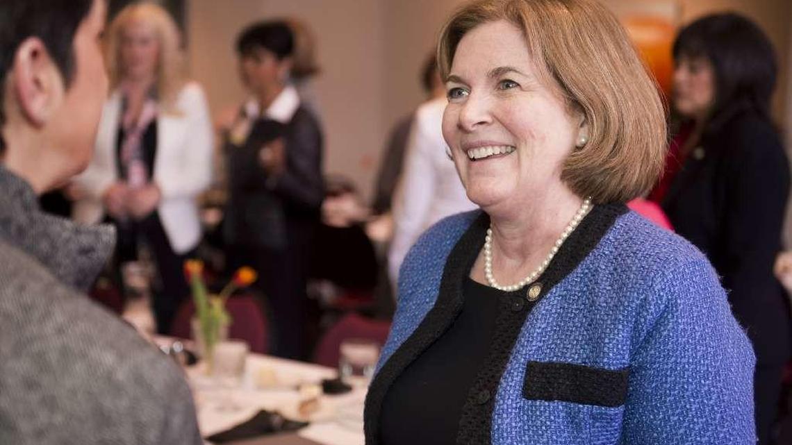 Esther George (right) is president of the Federal Reserve Bank of Kansas City.