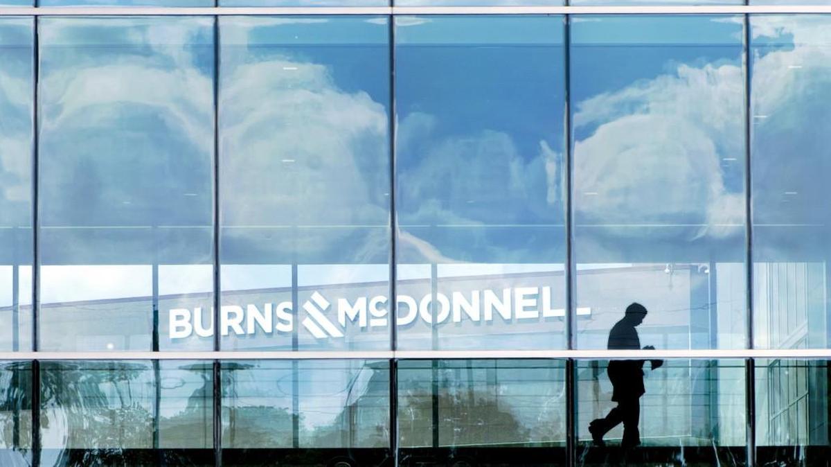 Large windows are a feature in the Burns & McDonnell world headquarters building at 9450 Ward Parkway in Kansas City. The engineering and architecture firm, ranked high on a “Best Companies to Work For” list, opened an expanded $85 million headquarters building last year.