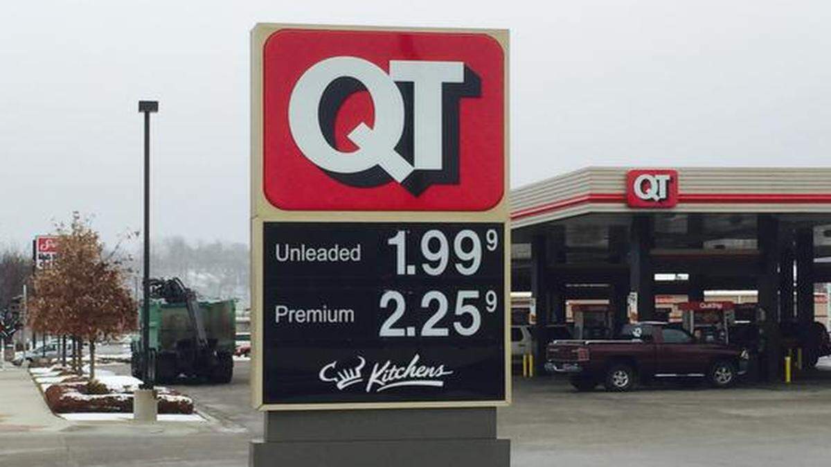 
This QuikTrip in North Kansas City has broken the $2 barrier in gasoline prices. 
