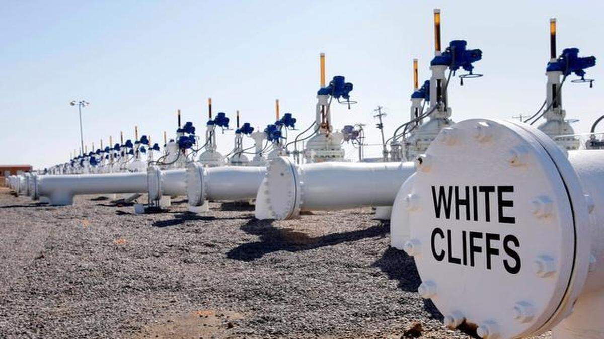 The input and output of oil to the White Cliffs pipeline near Cushing, Okla., are regulated here. The current oversupply of U.S. crude is flowing into storage tanks, especially at the country's main trading hub in Cushing.
