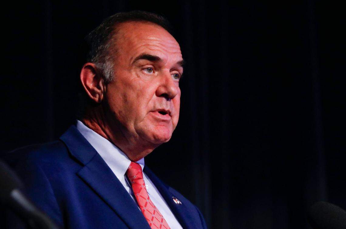 Missouri Republican Lt. Gov. Mike Kehoe during a forum hosted by the Missouri Press Association in September.