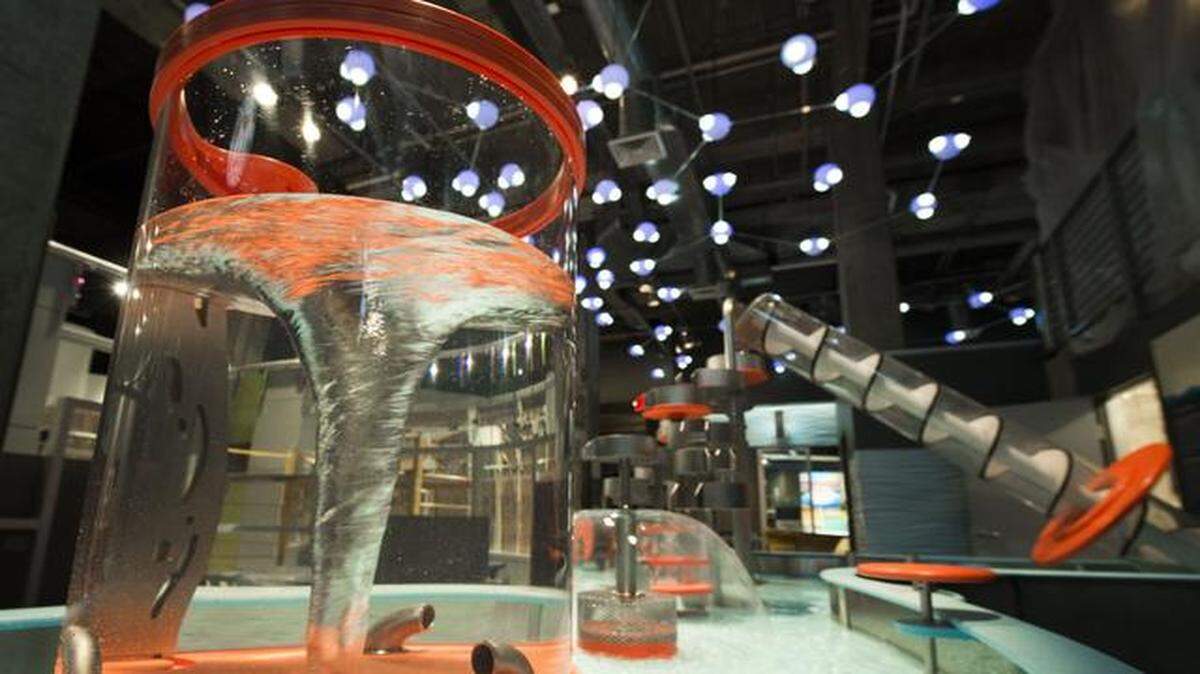 
At the new “Every Last Drop” exhibit at Science City in Union Station, an interactive water station allows children to explore the properties of water and the interaction between water and life. The student-inspired exhibit opens Wednesday.
