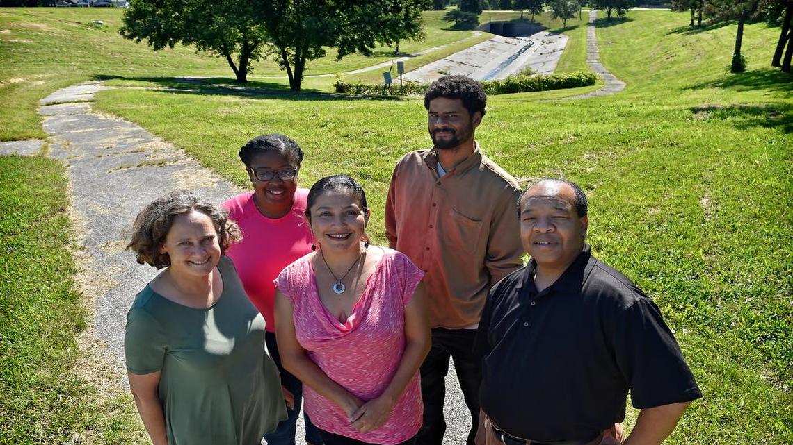 
The effort to revitalize the Jersey Creek Trail, an underused path from Fifth to 18th streets in Kansas City, Kan., is being led by Broderick Crawford (from right), Javin Martin, Monica Mendez, Shaya Patrick and Shannon Criss.


