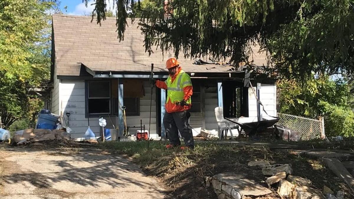 Kansas City firefighters extinguished a fire Sunday morning at a house in the 6200 block of East 10th Street.