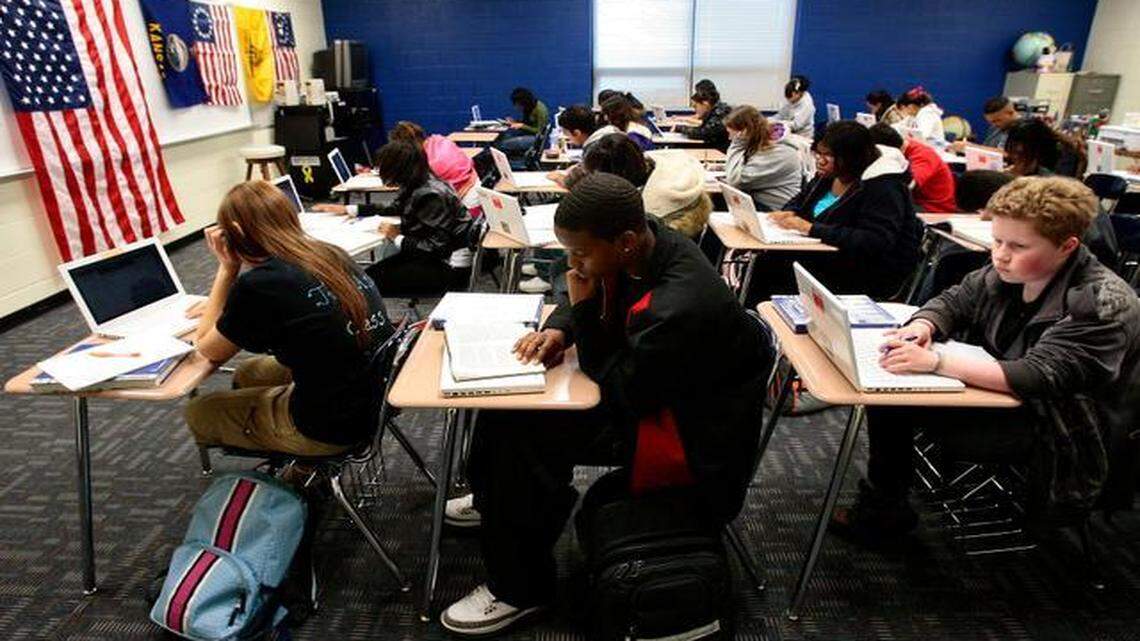 
The Kansas City, Kan., school district will lose about $1.4 million in state aid through a budget cut from the state. Among the district’s schools is Sumner Academy (seen here).
