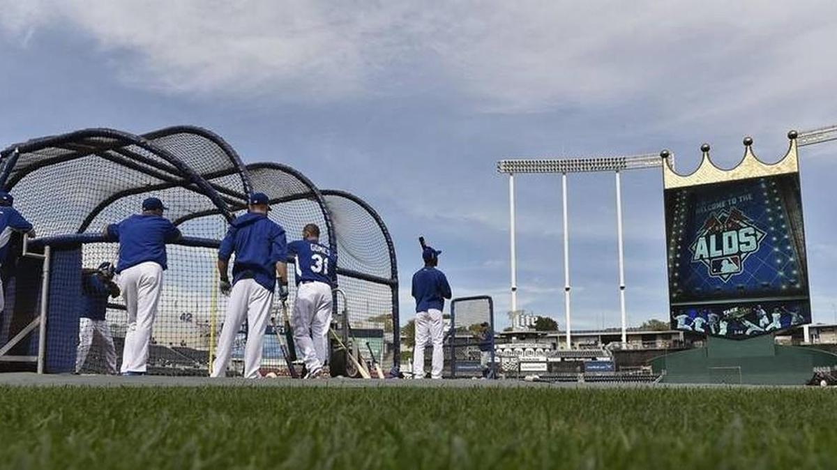 
The Kansas City Royals take batting practice during Wednesday's ALDS workout on Wednesday at Kauffman Stadium.

