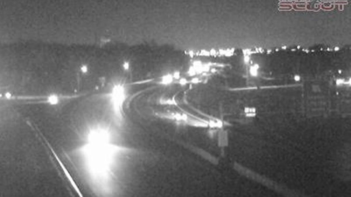 Traffic on Interstate 29 just before Northwest 72nd Street was shut down Thursday after a pedestrian was struck on the southbound portion of the interstate.