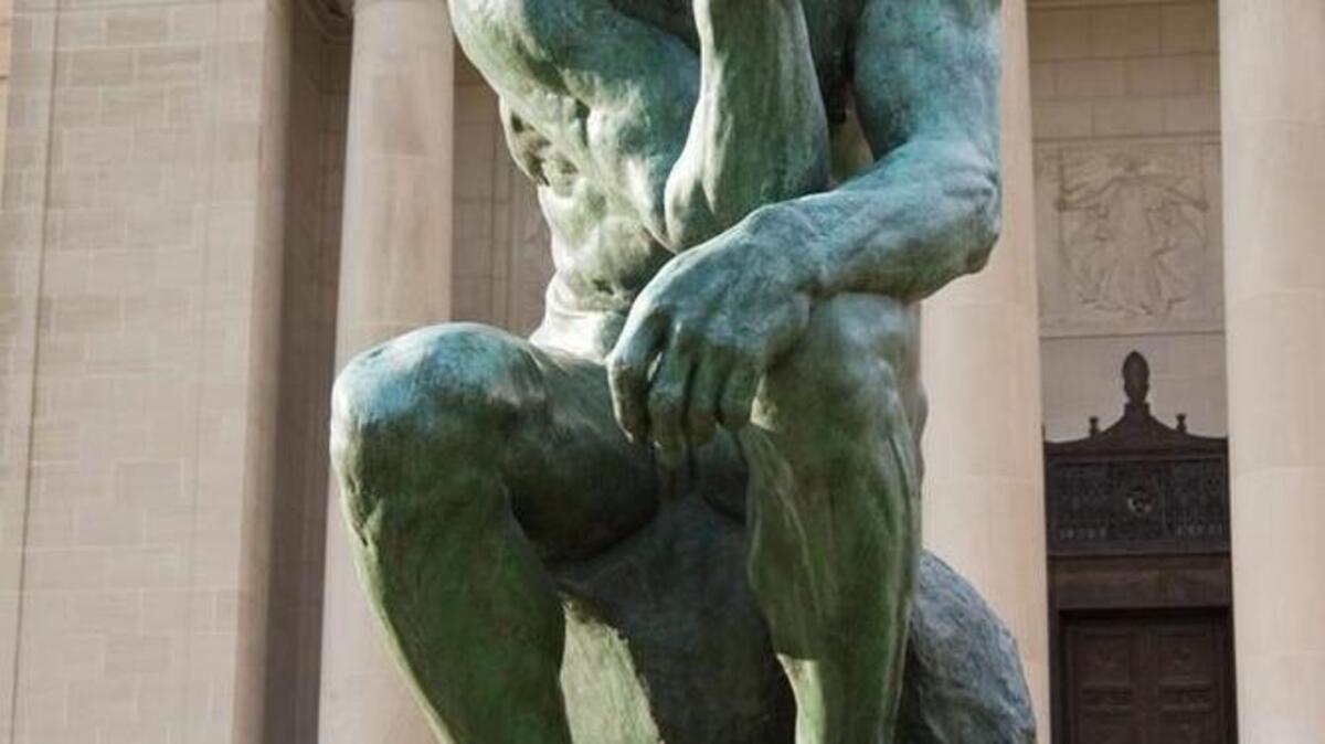 Rodin’s “Thinker” probably doesn’t shudder to think anything. He’s deep in thought at the Nelson-Atkins Museum of Art.