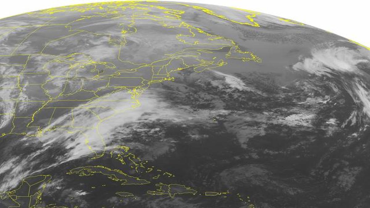 
This NOAA satellite image taken Monday shows a developing low pressure system along a stationary to warm front over the southeastern United States, across the Carolinas and into the Mid-Atlantic states. 
