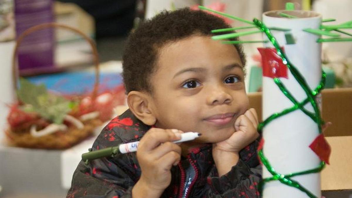 A 4-year-old’s imagination went to work Saturday at the Time Warner Cable City Imagineerium. Caleb Hawkins of Kansas City explored the possibilities.
