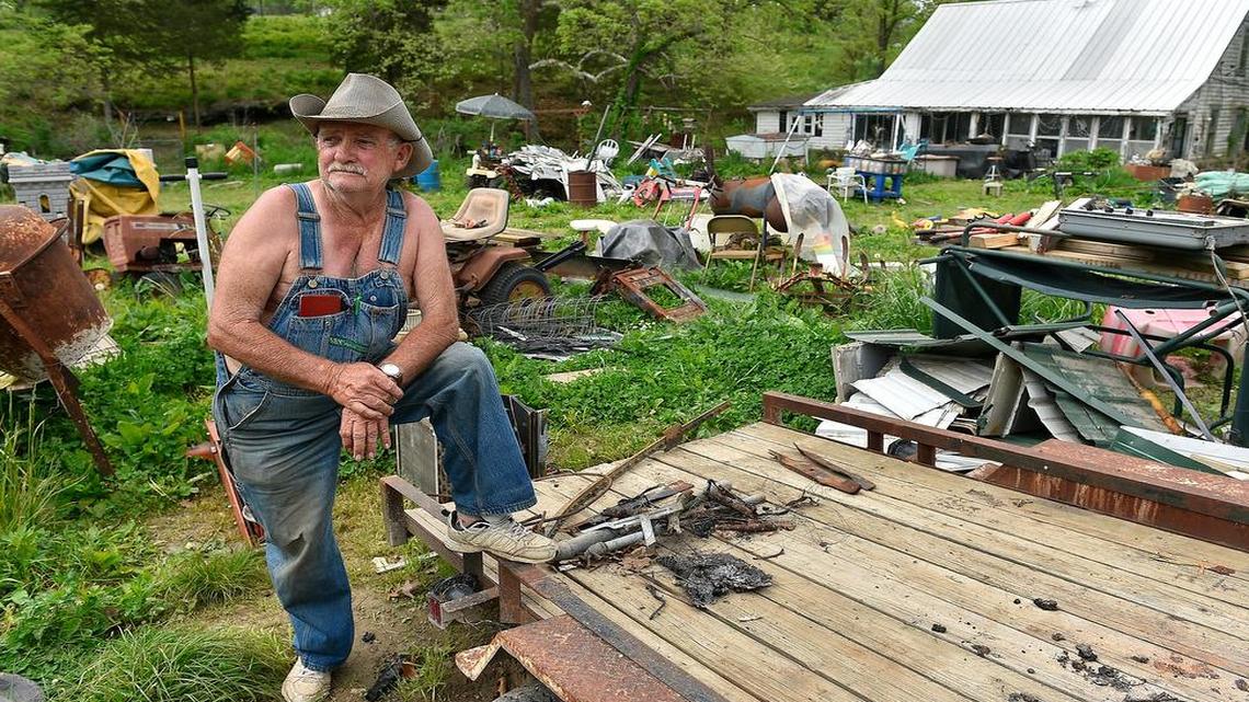 
Come August, the town of Climax Springs, Mo. — population about 100 — may vote itself out of existence. Dissolution of the town into surrounding Camden County is expected to be up for a vote by residents. The hope is that the county will take over maintenance of the roads. Eugene Dority, the village’s former road commissioner, is one of the few residents who thinks Climax Springs shouldn’t dissolve. “After it does happen, they’ll regret it,” he predicts. Here is his home; he has a plot of land where miniature mules and ponies graze. Dority also used to have a salvage business.


