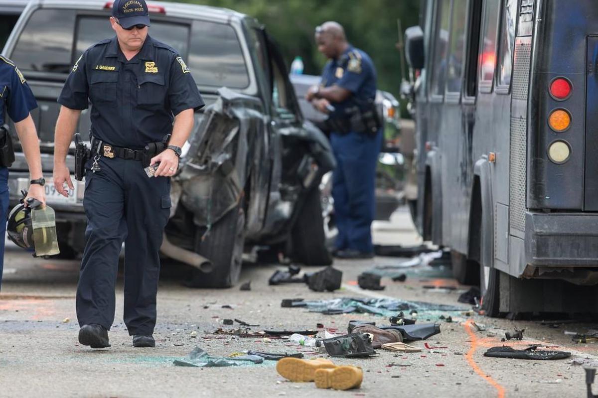 Police investigated the scene of an August 2016 fatal wreck involving a party bus and several cars on Interstate 10 near LaPlace, La.