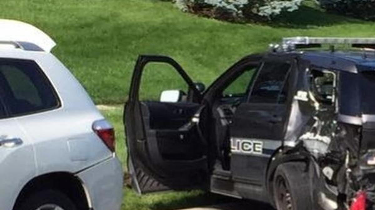 
For the second time in a year and a half, a roadside crash has injured the same Overland Park police officer as he conducted a traffic stop. Officer Trenton Gunter broke a leg Sunday after a vehicle struck his patrol car near 151st Street and Stearns Place. In January 2014, Gunter suffered minor injuries in a similar accident on Interstate 435.

