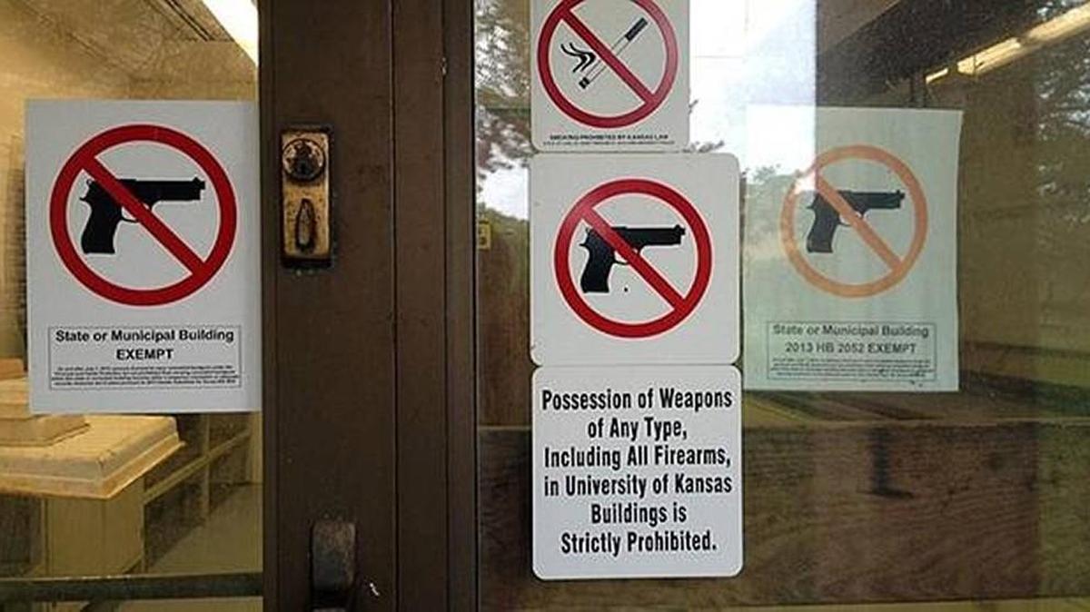 Until July 1, guns are prohibited in University of Kansas buildings.