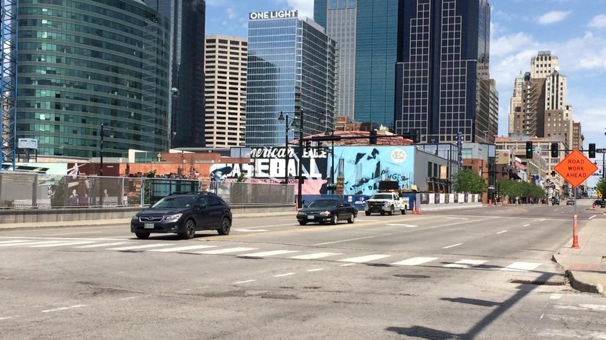 Traffic was crossing the Grand Boulevard bridge Saturday morning after barricades were mistakenly taken down. They went back up Saturday afternoon.